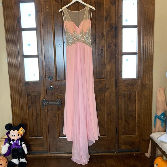 JOVANI Baby Pink Embellished Gown Sz. 6 - Picture 4 of 7